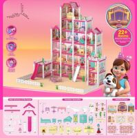 Ляльковий будинок 1239-11 з аксесуарами (6 поверхів, меблі, ляльки, 454 деталі)