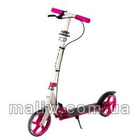 Складаний алюмінієвий самокат GS-0014 з ручним гальмом, ліхтариком / рожевий **