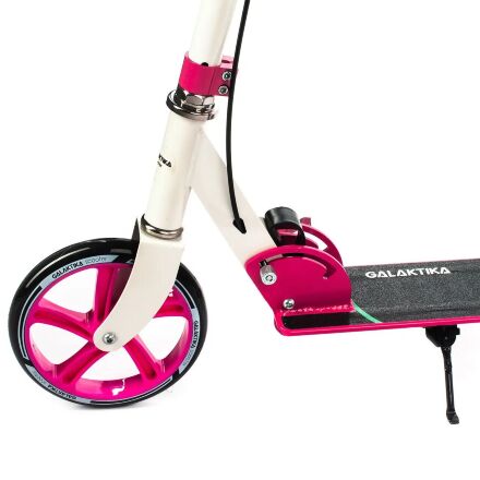 Складаний алюмінієвий самокат GS-0014 з ручним гальмом, ліхтариком / рожевий **