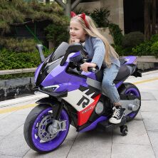 Дитячий електромобіль Мотоцикл M 6013EL-9(24V) Електробайк Ducati шкіряне сидіння фіолетовий