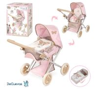 Коляска дитяча для ляльок класична прогулянкова DeCuevas 80535 люлька переноска сіра