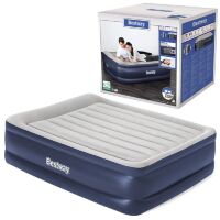 Надувний велюровий матрац-ліжко BESTWAY 67614 з вбудованим електронасосом/розмір 203-152-56 см