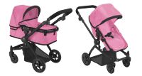 Коляска трансформер для ляльки 2в1 CARRELLO MAESTRO 9651B PINK Лялькова з сумкою рожева