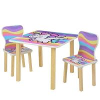 Дитячий стіл з двома стільчиками Bambi 508-66 Єдиноріг