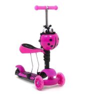 Дитячий триколісний самокат 3в1 4109 A Scooter "Сонечко" (беговел, трансформер), блакитний