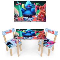 Дитячий дерев'яний столик з двома стільчиками Bambi 501-84 Тролі 2**