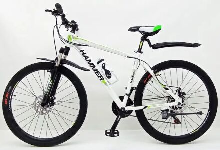Велосипед Спортивний S200 HAMMER колеса 27.5 дюйма рама алюміній 19" біло-зелений
