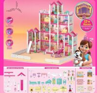 Ляльковий будинок 1239-9 з аксесуарами (5 поверхів, меблі, ляльки, 389 деталей)