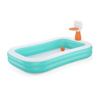 Дитячий надувний басейн BESTWAY 54445 з баскетбольним кільцем розмір 251-168-102см