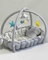 Дитячий ігровий килимок 2в1 Premium 0759 "Веселка" кокон гніздечко для новонародженого