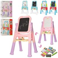 Дитячий мольберт 050-1-2-3 двостороння дошка з аксесуарами / 3 кольори