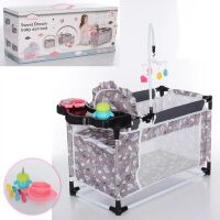 Іграшковий ляльковий МАНЕЖ ліжко для ляльки 2в1 68888 Стільчик для годування / з аксесуарами**