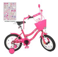 Дитячий двоколісний велосипед PROFI Y1492-1 Star з кошиком / колеса 14д / малиновий**