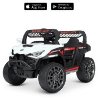 Дитячий двоїстий електромобіль Джип BAMBI M 4822EBLR-1 Mercedes на EVA колесах/золочне сидіння/білий