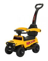 Дитяча каталка Машина-Толокар Джип M 4845-65 з батьківською ручкою / жовтий