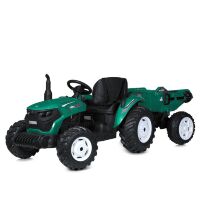 Дитячий електромобіль Трактор з причепом M 5772EBR-4 музика, світло, mp3, USB, сидіння пластик, синій
