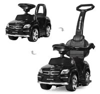 Каталка-толокар Mercedes SX1578-2 з батьківською ручкою 3в1 чорна **