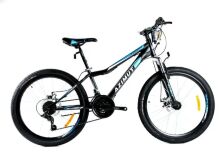 Велосипед спортивний гірський Crosser Solo колеса 29 дюймів рама алюміній сіро-блакитний