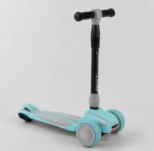 Дитячий складаний самокат триколісний Best Scooter S-7102 MAXI алюмінієвий кермо / колір блакитний