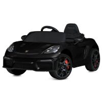Дитячий одномісний електромобіль Porsche M 6055EBLRS-2 шкіряне сидіння 2 мотори чорний фарбування