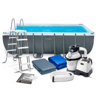 Каркасний прямокутний басейн INTEX 26356 розмір 549-274-132см зі сходами фільтром та тентом
