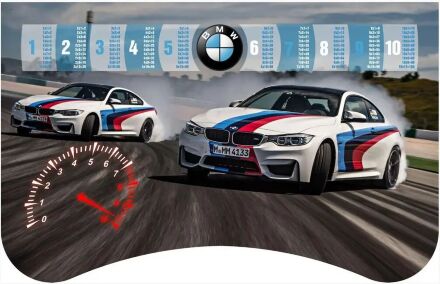 Дитяча регульована парта зі стільчиком Растишка Bambi 111 "Автомобіль БМВ" біло-блакитна для хлопчика