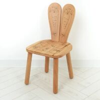 Дитячий стільчик для дівчинки Bambi 04-QR30"Зайчик" дерев'яний (МДФ)**