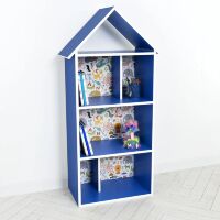 Будиночок-стелаж-полиця для іграшок та книг H 2020-7-2 "Тварини" синій