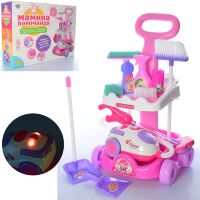 Дитячий ігровий набір для прибирання LIMO TOY 5938-51 візок пилосос совок щітка ганчірки рожевий**
