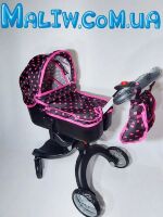 Коляска для ляльки CARRELLO GLORIA 9631A DEEP RED Лялькова з сумкою / червона