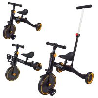 Велосипед-трансформер дитячий триколісний 3в1 TR2450 з батьківською ручкою (біговел, велосипед), чорний