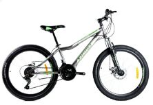 Велосипед спортивний гірський Crosser Solo колеса 29 дюймів рама алюміній сіро-блакитний