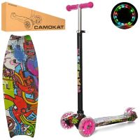 Дитячий триколісний самокат iTrike JR3-055-1-WP1 MAXI / колір рожевий принт**