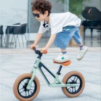 Дитячий біговел-велобіг Maraton LBQ-006 складаний, надувні колеса зі світлом 12 дюймів, рама зі світлом, бірюзово-коричневий