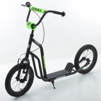 Дорослий двоколісний самокат з ручним гальмом SR2-044-1-B колеса надувні 14 дюймів / колір чорний**