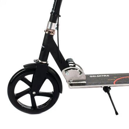 Самокат складаний двоколісний GS-0056 алюмінієвий з ручним гальмом і ліхтариком / колір чорний