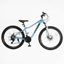 Жіночий спортивний алюмінієвий велосипед 27.5 дюймів Corso "ELYSIUM" LS-27930 Shimano 21 швидкість блакитний