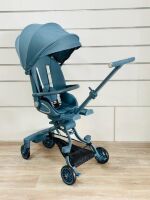 Дитяча прогулянкова коляска-трансформер 2в1 складана Maraton M2-2 з підсвічуванням та музикою бірюзова