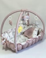 Дитячий ігровий килимок 2в1 Premium 0762 "Листочки" кокон гніздечко для новонародженого