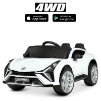 Дитячий двомісний електромобіль Lamborghini 4WD M 4799EBLR-1 на ЄВА колесах з м'яким сидінням / білий**