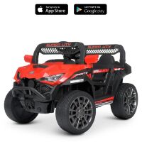 Дитячий двоїстий електромобіль Джип BAMBI M 4822EBLR-3 Mercedes на EVA колесах/шкірне сидіння/червоне сидіння