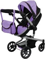 Прогулянкова Коляска для ляльки 2в1 CARRELLO FORTUNA 9695 PURPLE Лялькова з сумкою / фіолетова