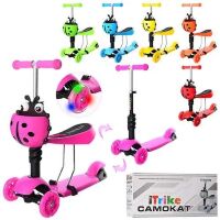 Самокат дитячий 3 в 1 iTrike JR 3-016-B MAXI Божа корівка 6 кольорів