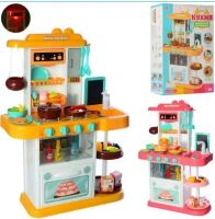 Дитячий ігровий набір інтерактивна кухня велика Limo Toy 889-151-152 вода звук, світло бежева і рожева