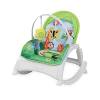 Дитяче крісло-качалка шезлонг 3в1 зі столиком Lorelli (Bertoni) Alex with table Grey Cool Cat Сіре КОШЕНЯ"