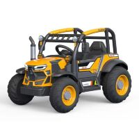 Дитячий електромобіль трактор M 5073EBLR-6 одномісний, шкіряне сидіння, 2 мотори, музика / жовтий