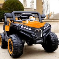 Дитячий електромобіль M 4198EBLR-7 Bugatti Джип Баггі одномісний, 4 мотори, шкіряне сидіння / помаранчевий