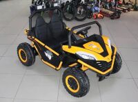 Дитячий електромобіль джип M 4969(2)EBLR-7(24V) Баггі двомісний, 2 мотори, шкіряне сидіння / помаранчевий