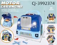 Дитячий автотренажер "Юний автомеханік" D001-3-4 з набором інструментів (59 деталей), звук, світло, синій