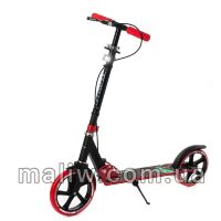 Самокат складаний двоколісний GS-0056 алюмінієвий з ручним гальмом і ліхтариком / колір червоний